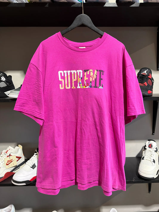 Supreme Girl Spellout Tee Fuchsia Sz Xxl - Pre-Owned