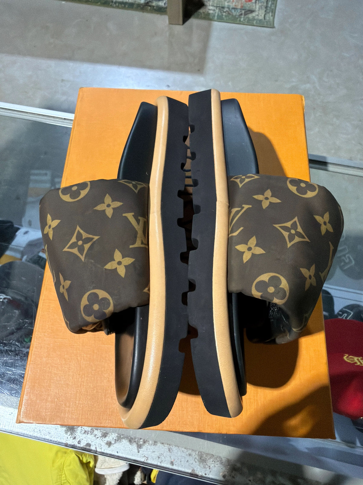 Louis Vuitton Monogram Pillow Flat Slide Used Sz 5 - Pre-Owned