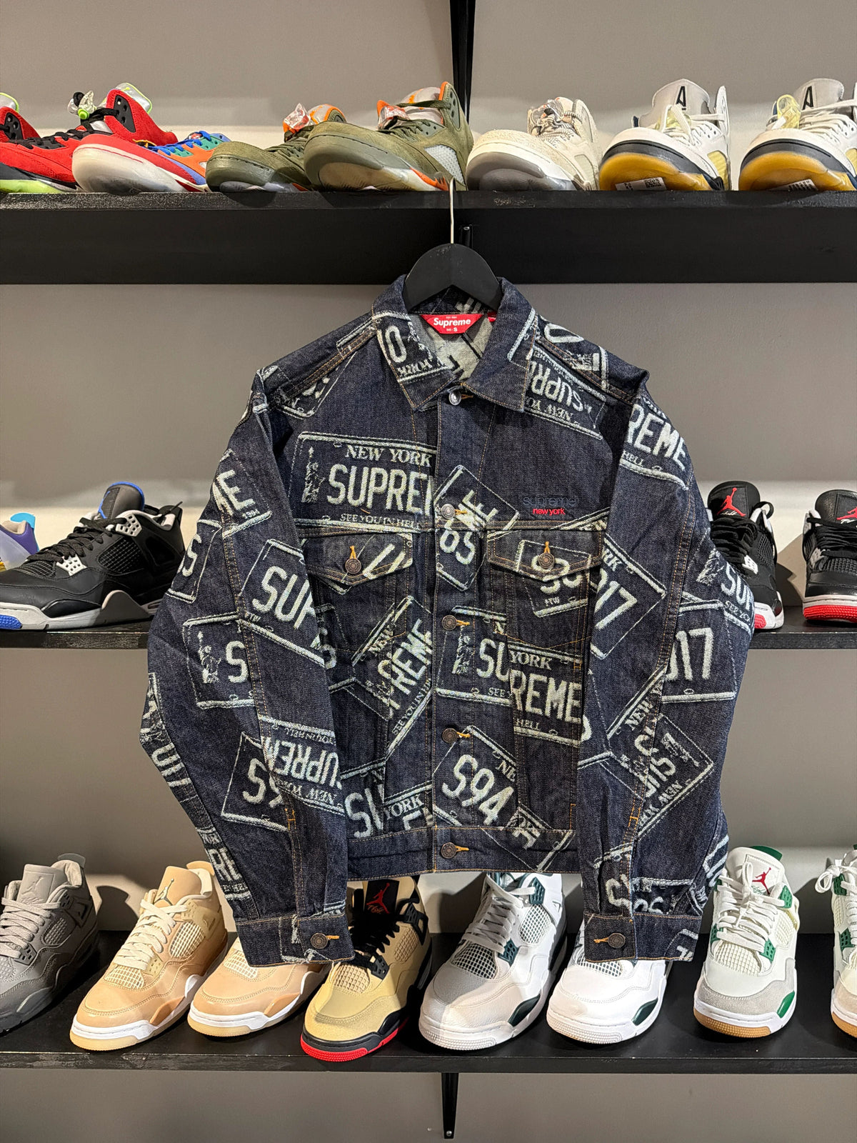 Supreme License Plate Denim Jacket Blue