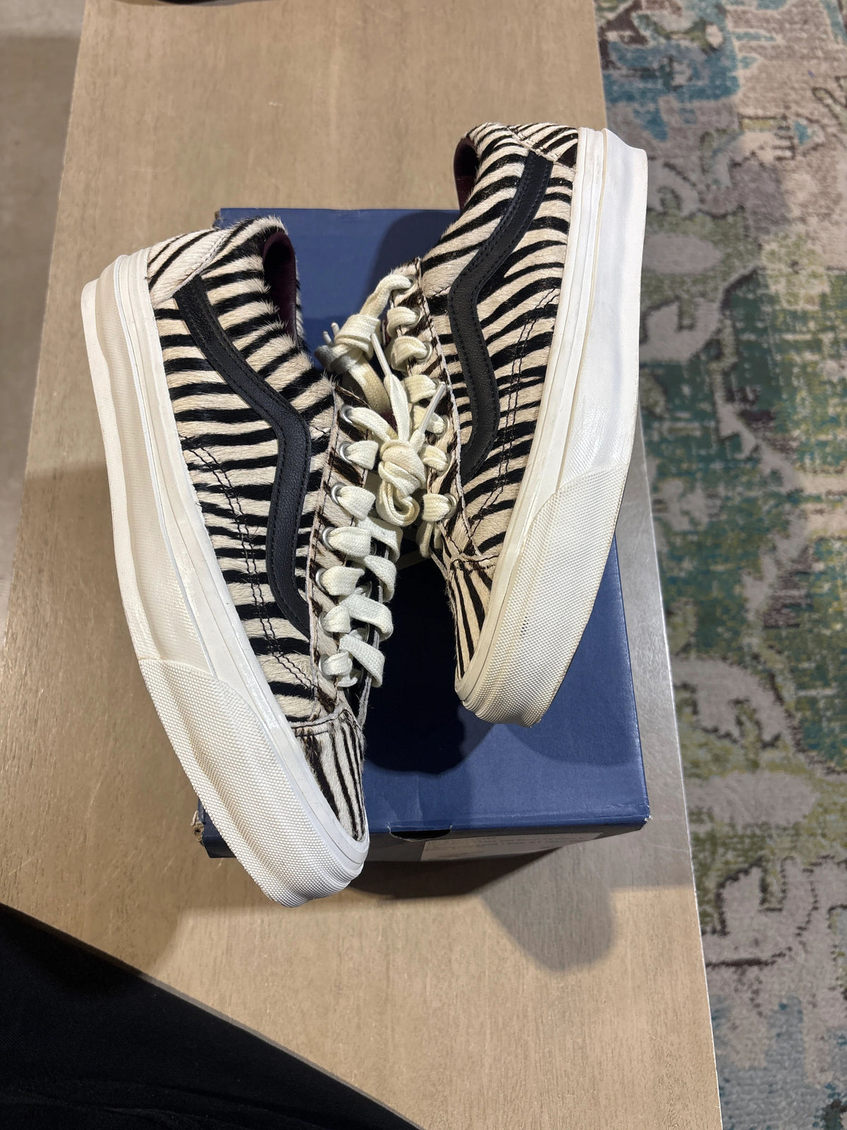 Vans Pony Zebra Old Skool 36 Used Sz 8 - Pre-Owned