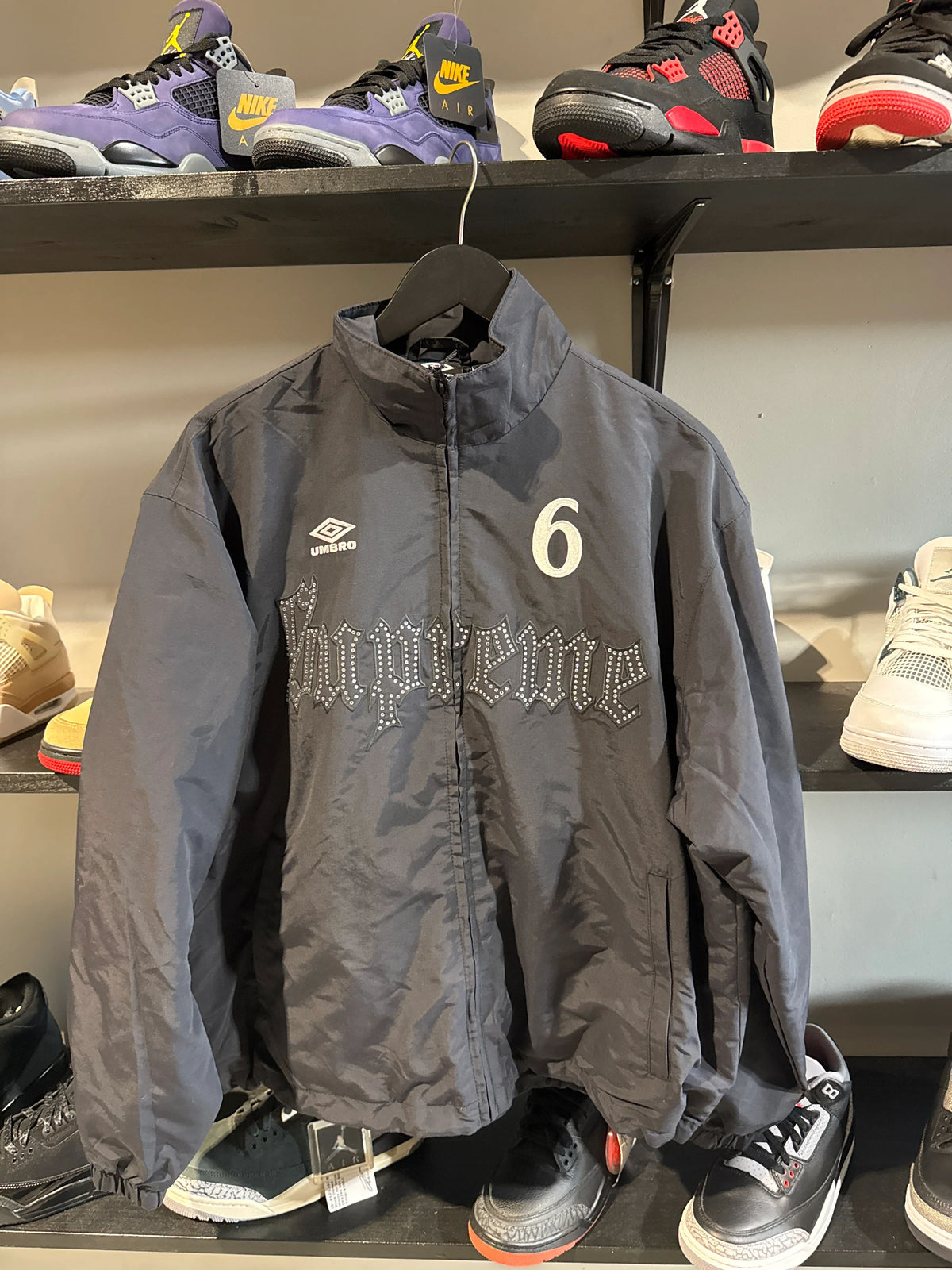 Supreme Umbro Black Rhinestone Track Jacket