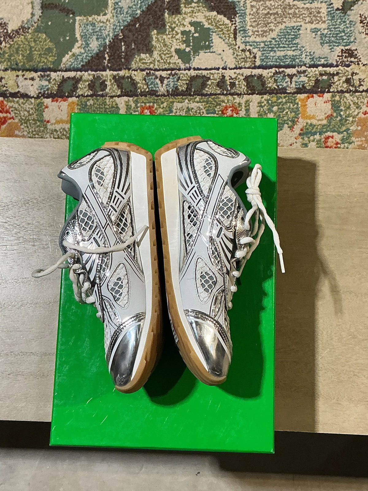Bottega Orbit Silver/Gum Used Sz 8 Ni - Pre-Owned