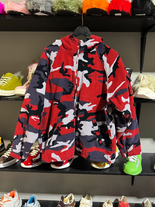 Supreme x Nike Red Camo Corduroy ZIpup