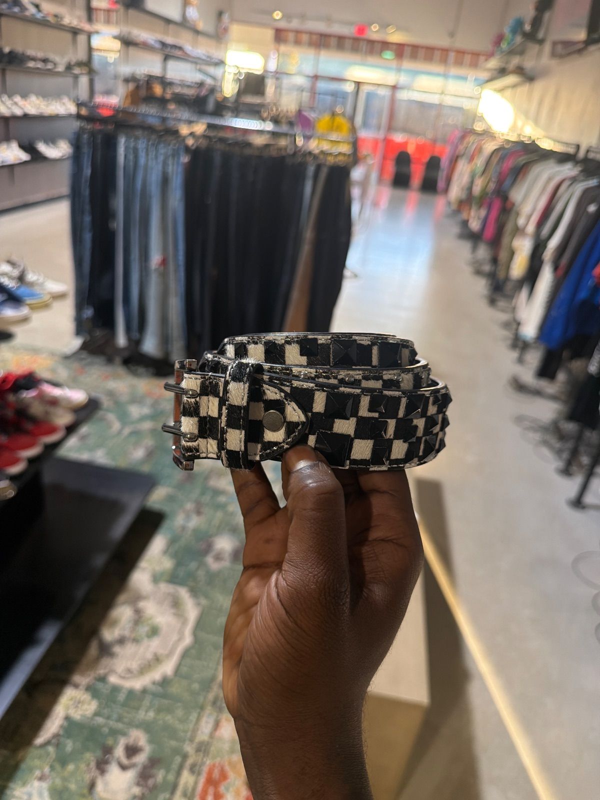 4AM Checkered Sudded Belt