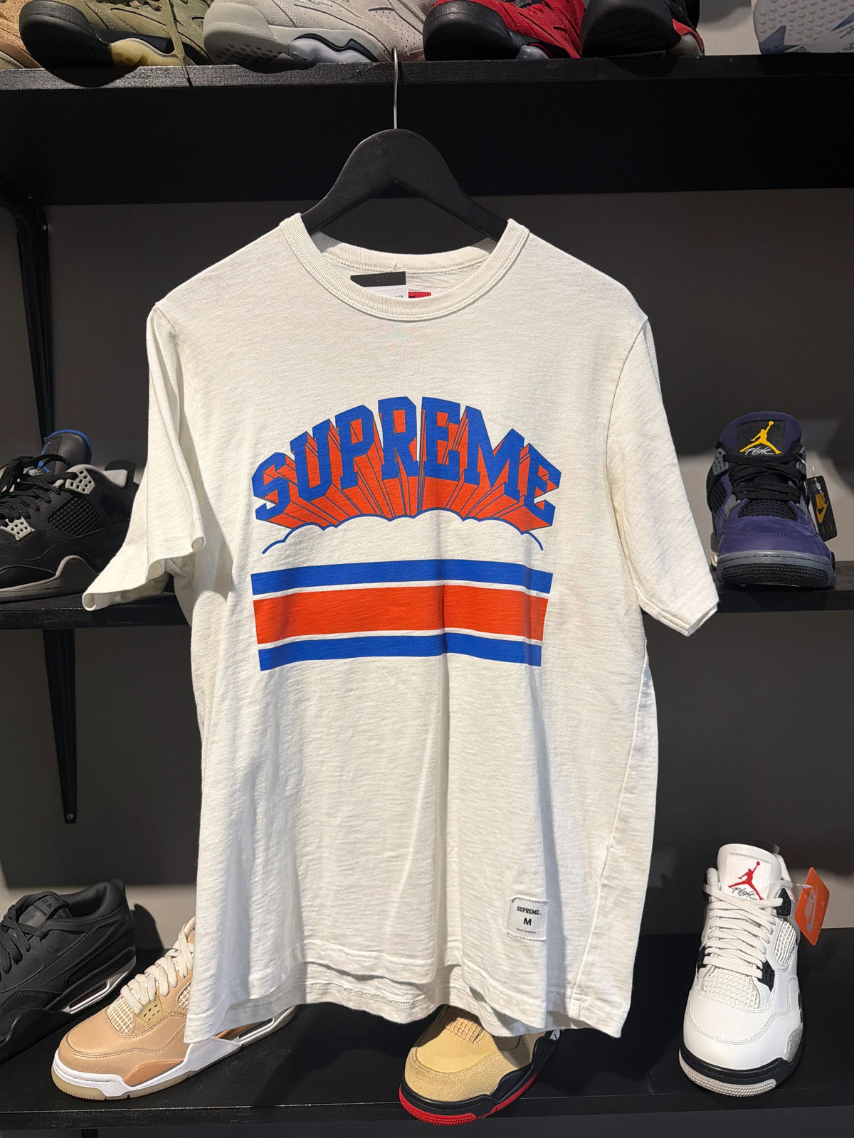 Supreme Knicks Tee White Sz M - Pre-Owned