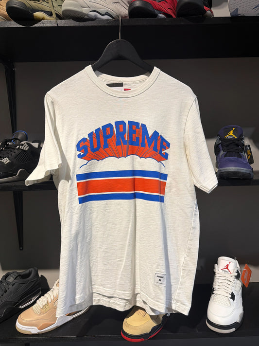 Supreme Knicks Tee White Sz M - Pre-Owned