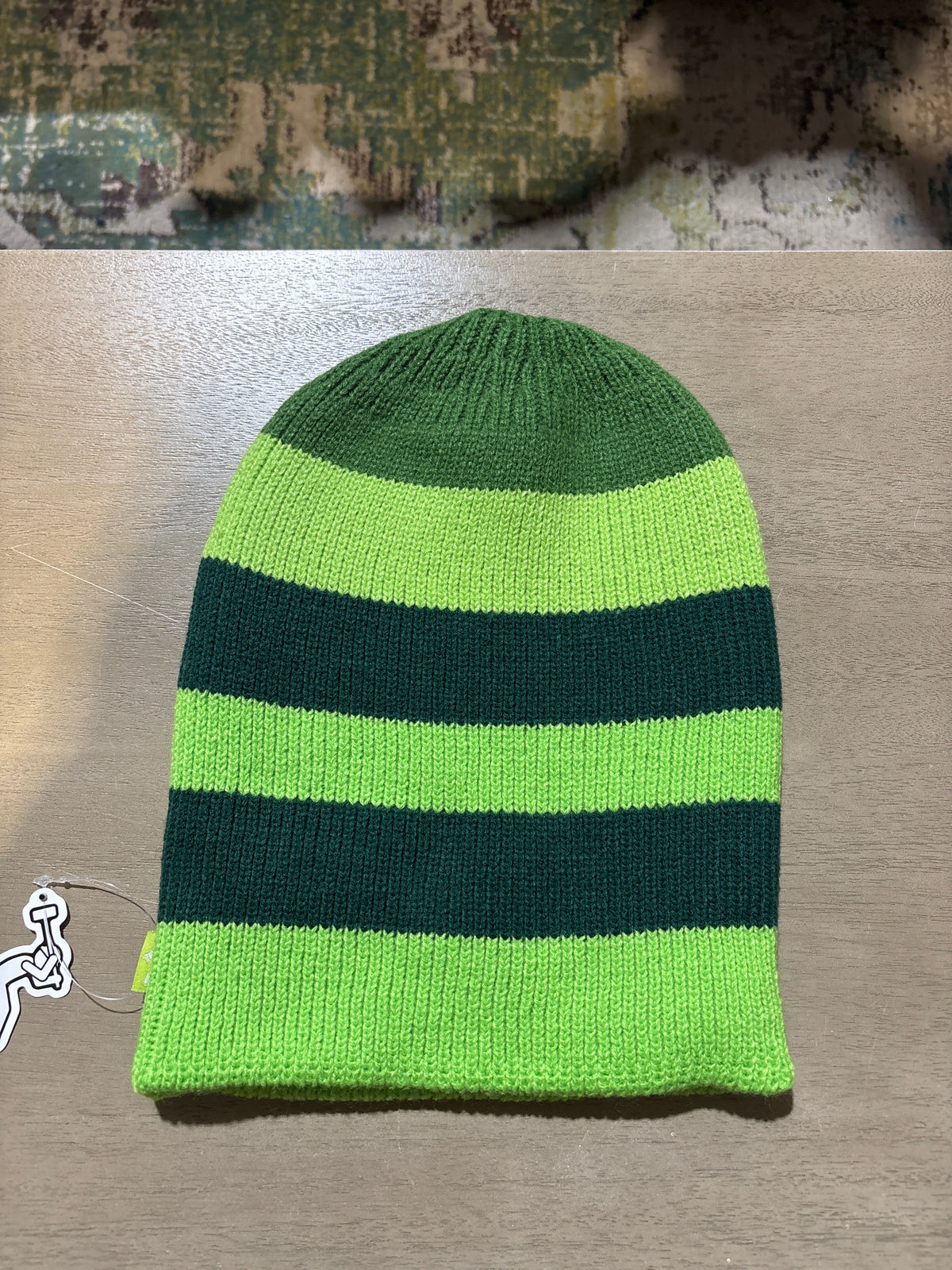 Concrete Striped Beanie Green (1)