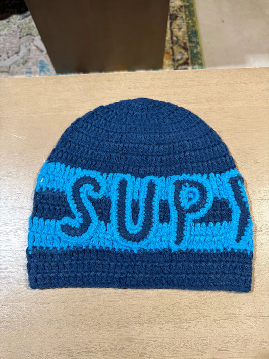 Supreme Crochet Beanie Navy/Blue