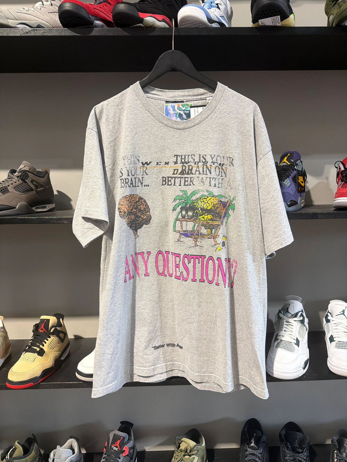 Better With Age Any Questions Tee Grey