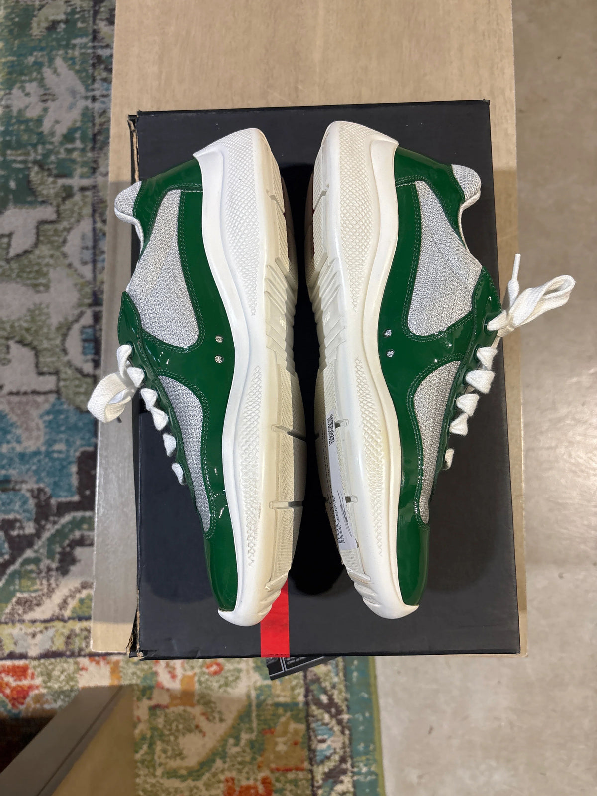 Prada Americas Cup Grey/Green Used Sz 7.5 - Pre-Owned