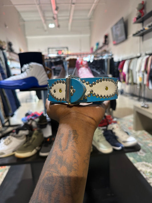 HOTW Blue/White Studded Belt