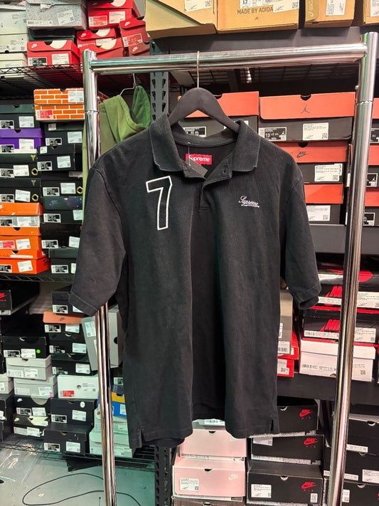Supreme 7 Black Polo Shirt
