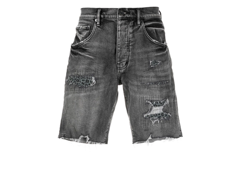purple shorts animal print dark