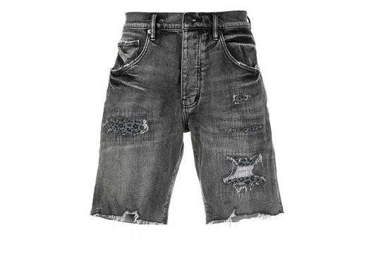 purple shorts animal print dark
