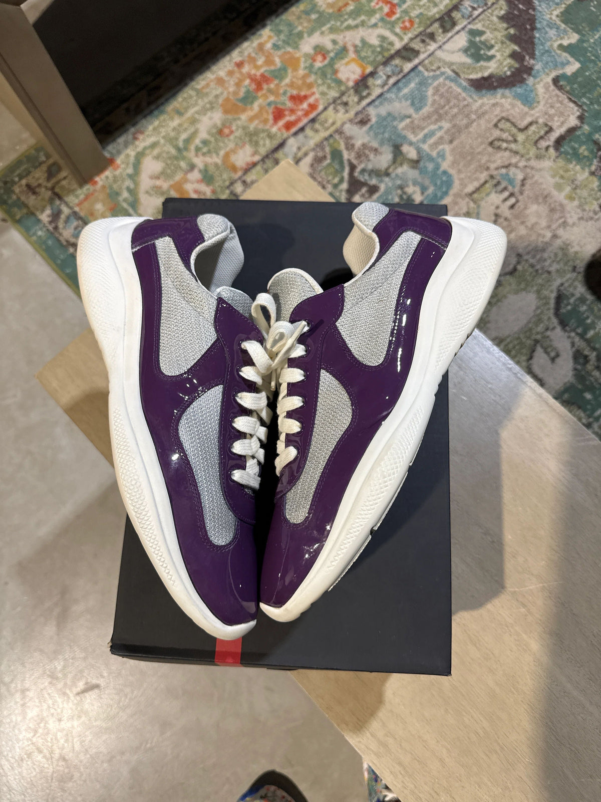 Prada Americas Cup Purple/White Used Sz 10.5 - Pre-Owned
