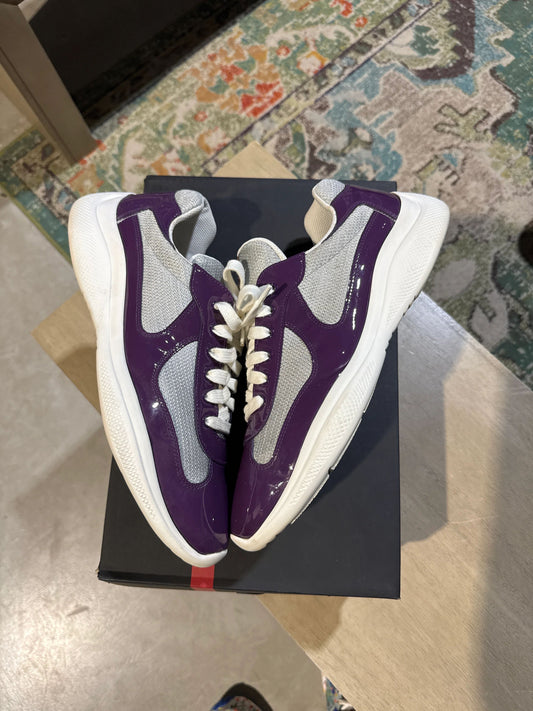 Prada Americas Cup Purple/White Used Sz 10.5 - Pre-Owned