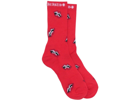 Chrome Hearts Red Chomper Sock