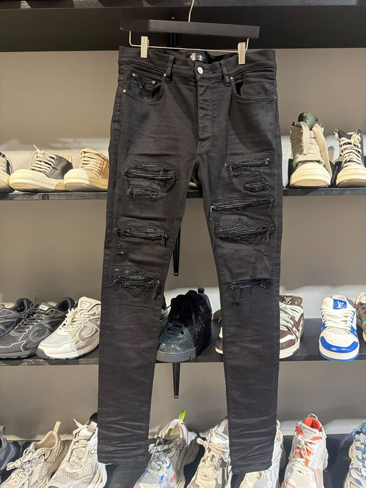 Amiri Black Patch Black Jeans