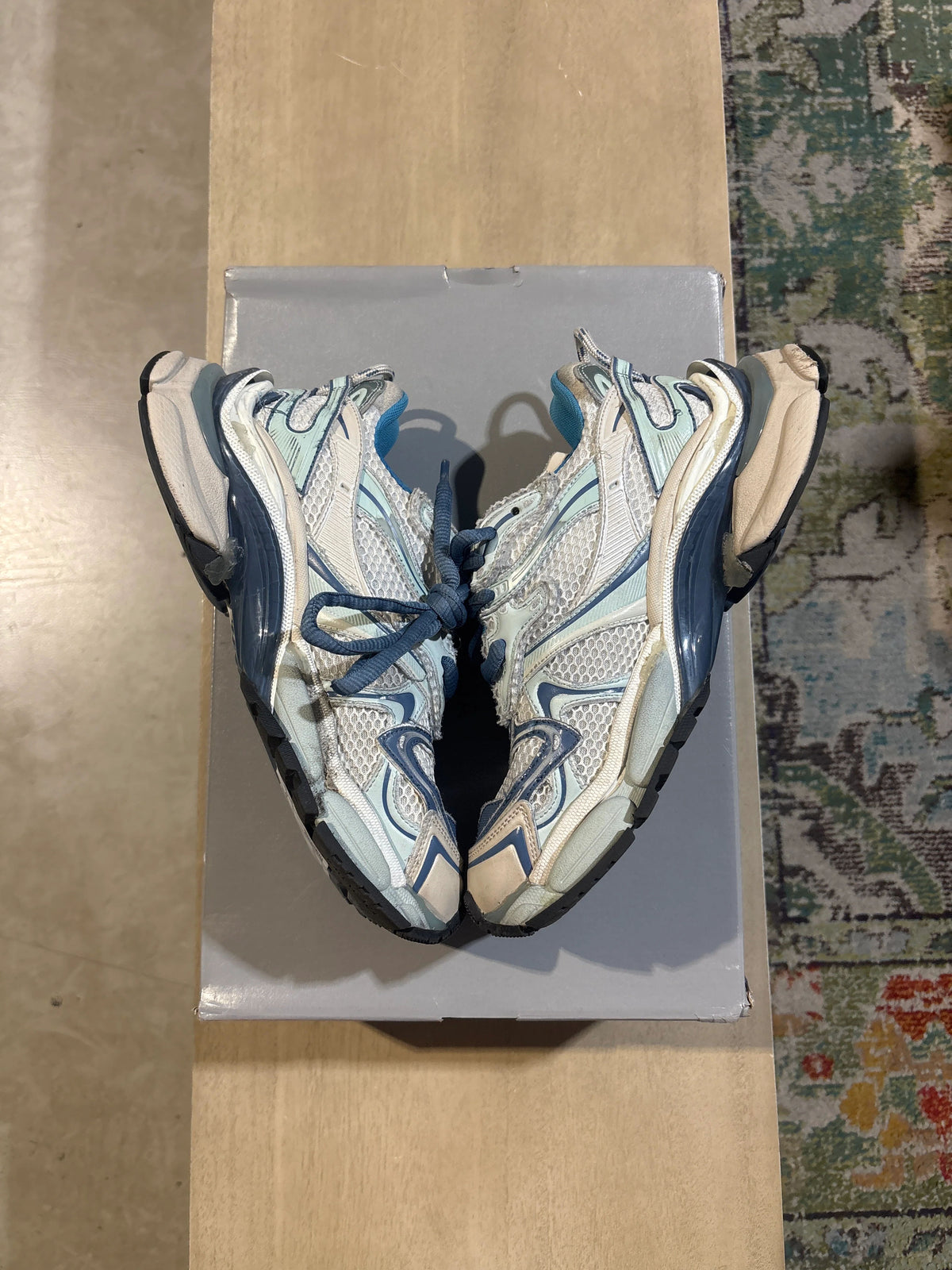 Balenciaga Runner Worn Out Blue Used Sz 7 - Pre-Owned