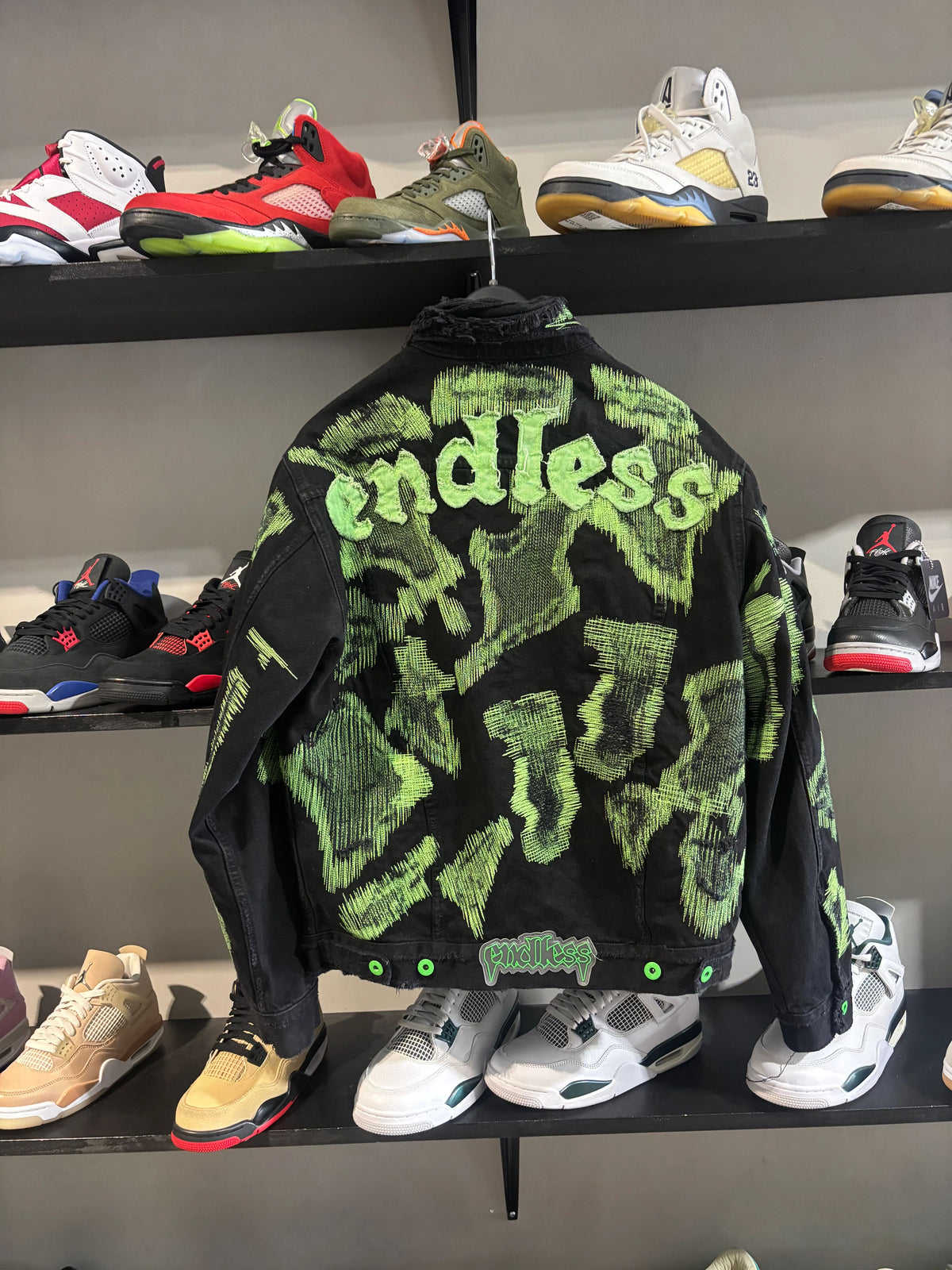 Endless Jacket Black/Green Denim Sz S - Pre-Owned