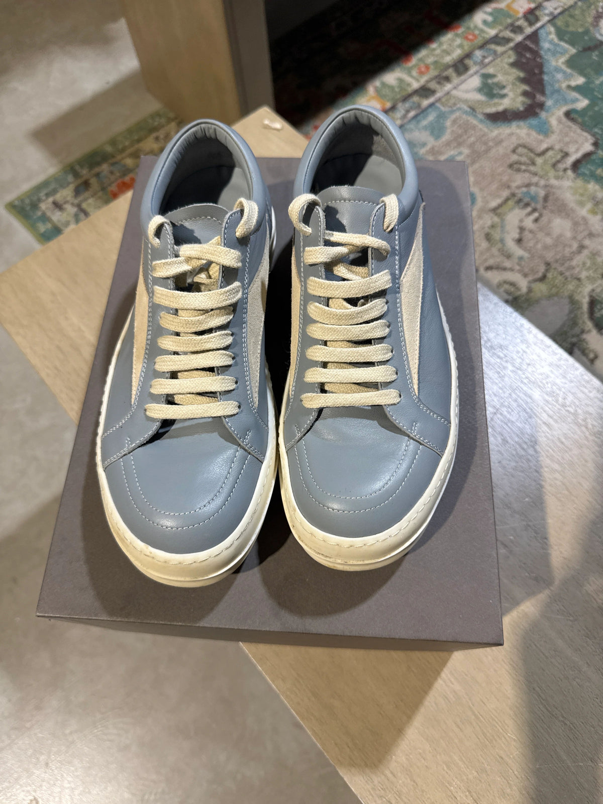 Rick Owens Baby Blue Vintage Sneaker Used Sz 7 - Pre-Owned