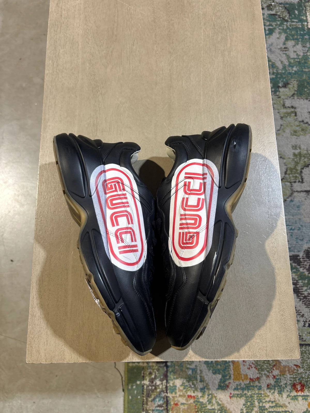 Gucci Sneaker Black Red Used Sz 8 Nb - Pre-Owned