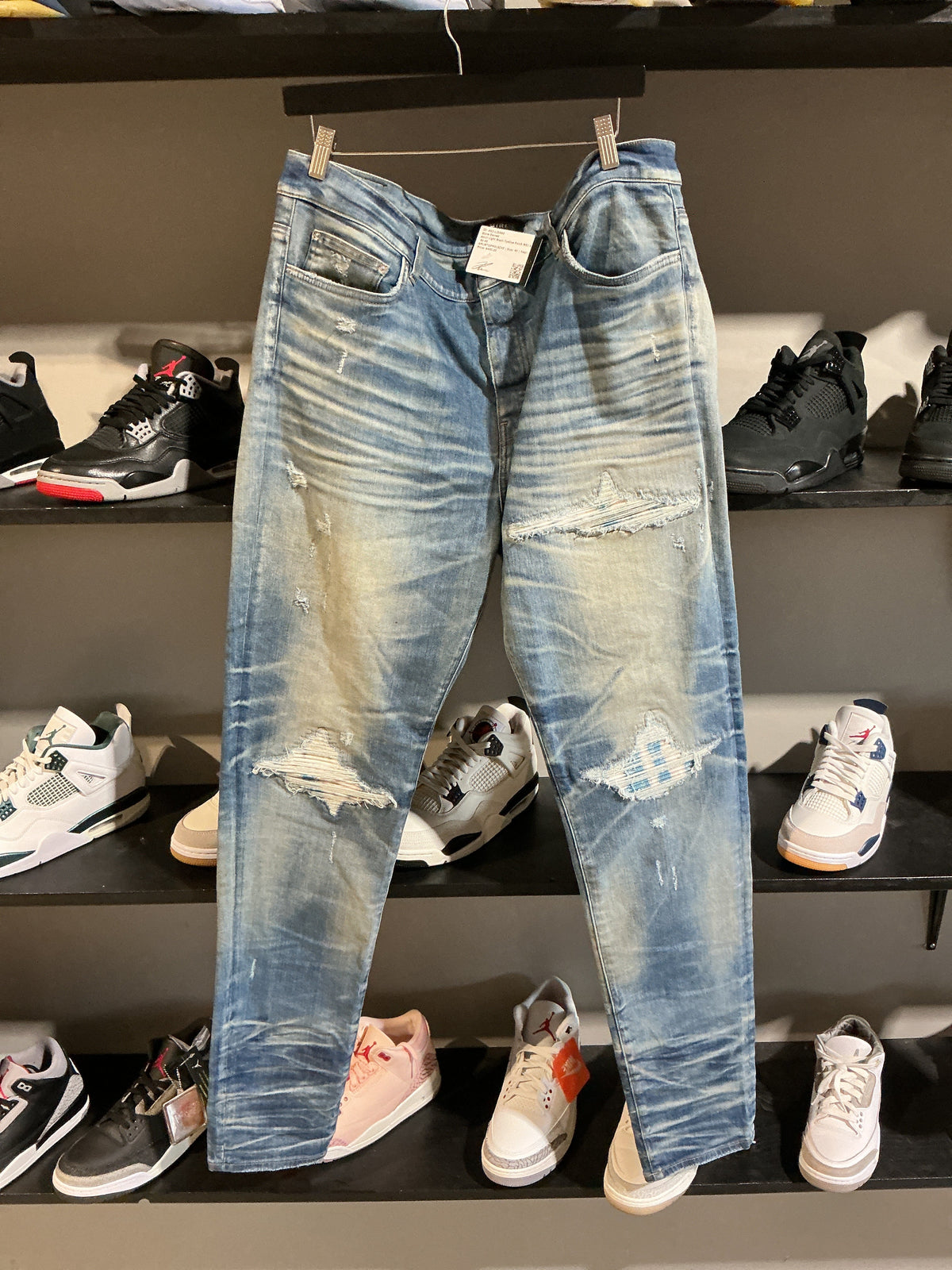 Amiri Light Wash Tyedye Patch Mx1's Sz 40 - Pre-Owned