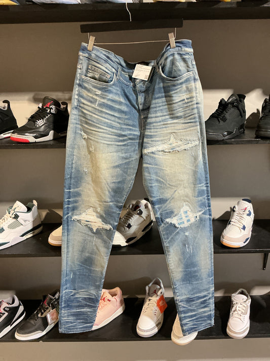 Amiri Light Wash Tyedye Patch Mx1's Sz 40 - Pre-Owned