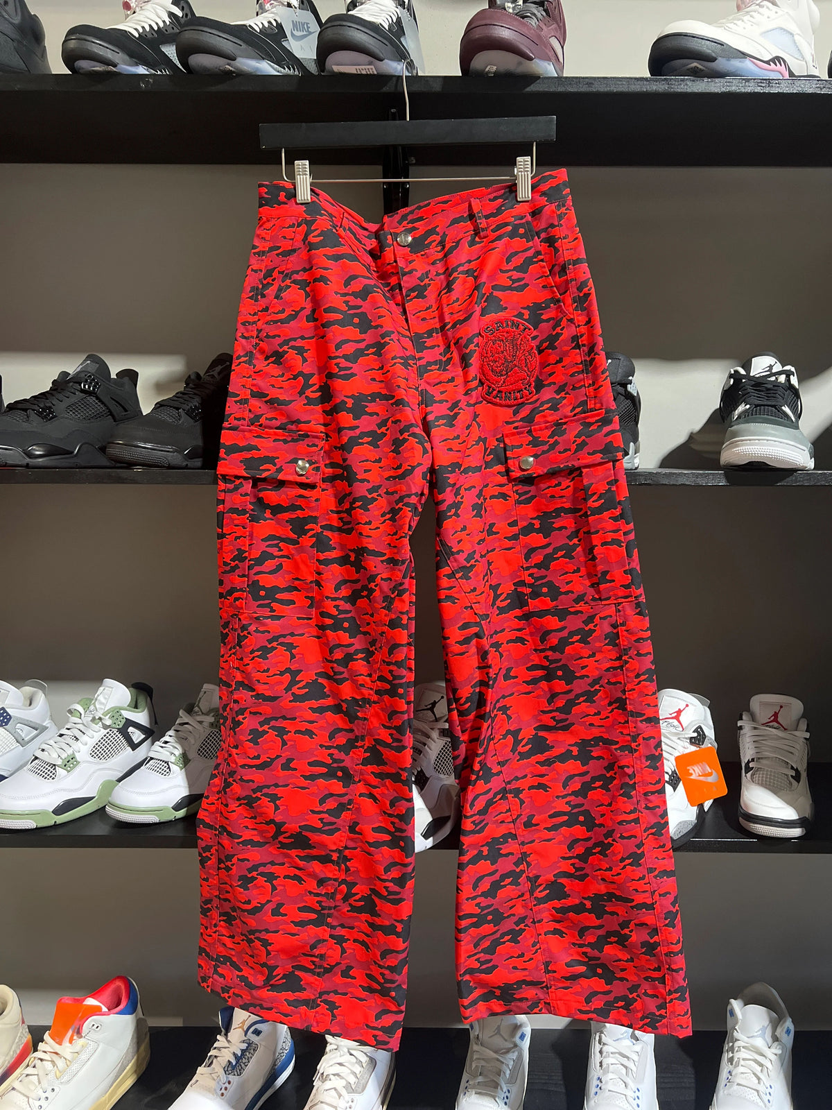 Saint Vanity Nylon Cargos Red Camo
