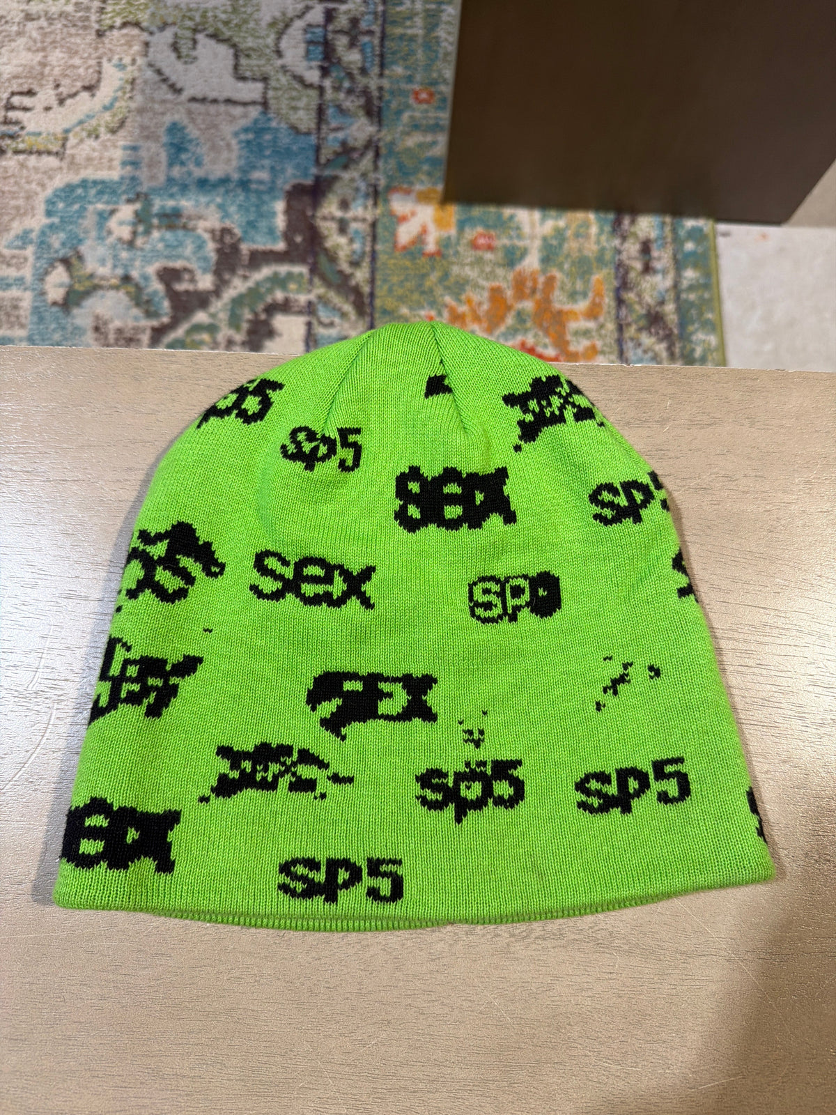 Sp5der Lime Green Beanie - Pre-Owned
