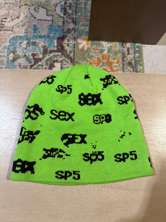 Sp5der Lime Green Beanie - Pre-Owned