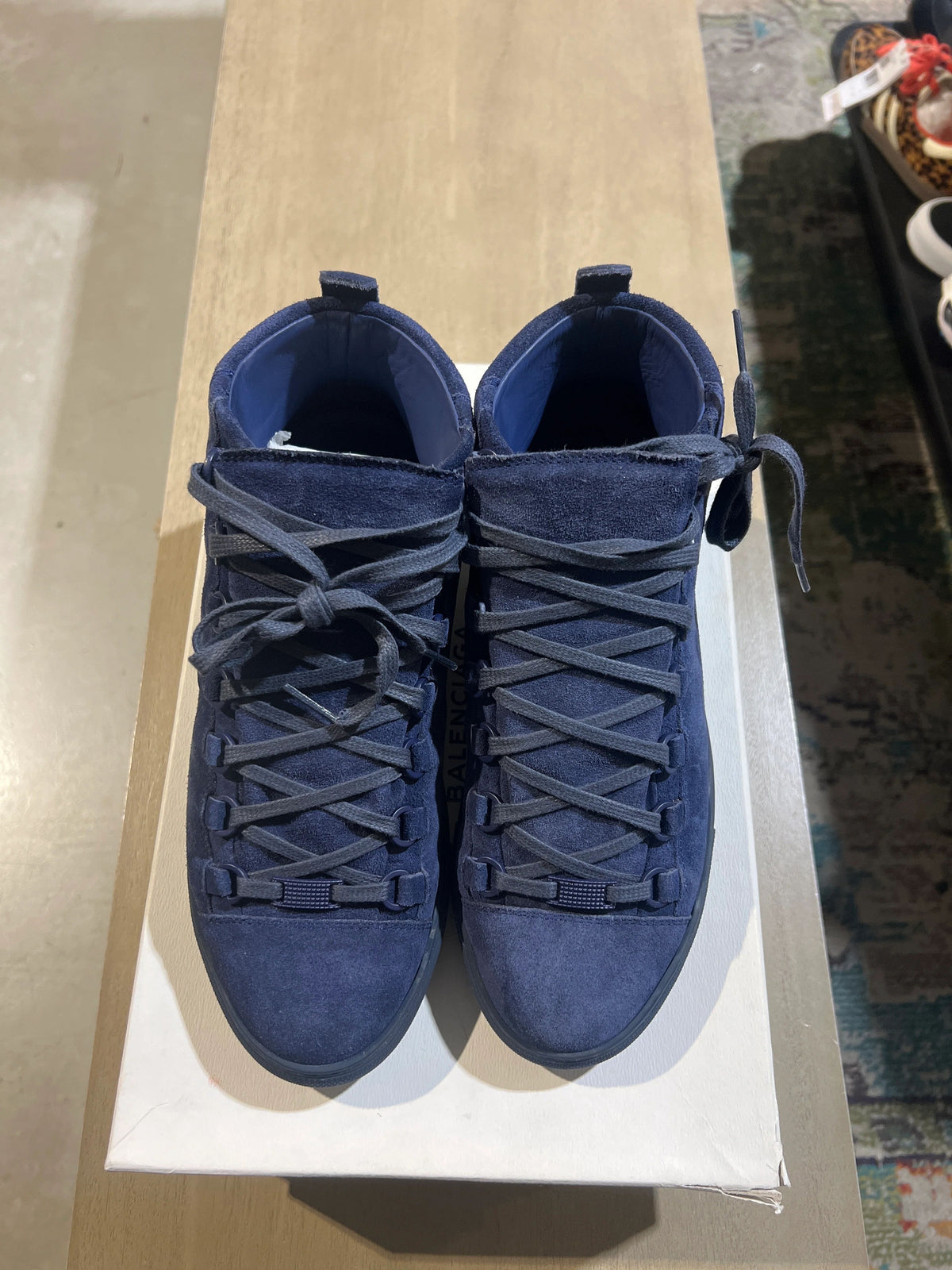 Balenciaga Arenas Navy On Navy Suede