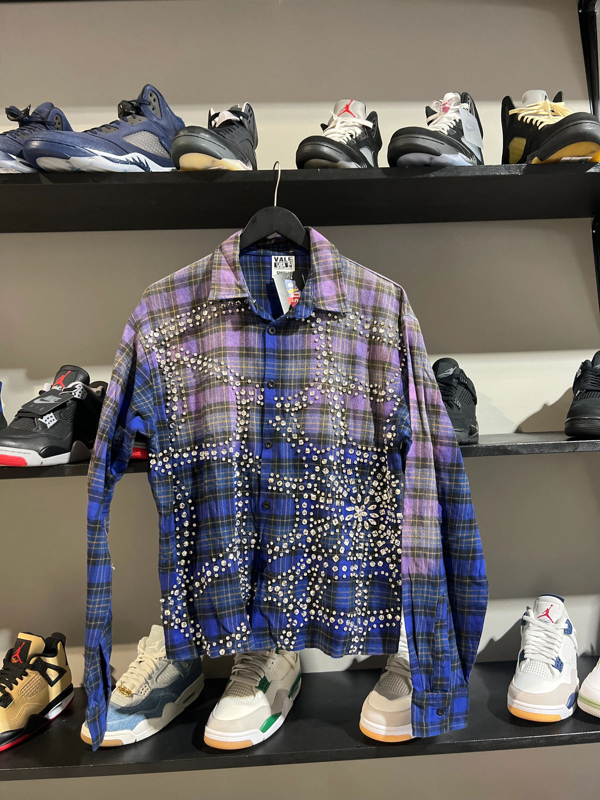 Vale Blue Inferno Rhinestone Flannel