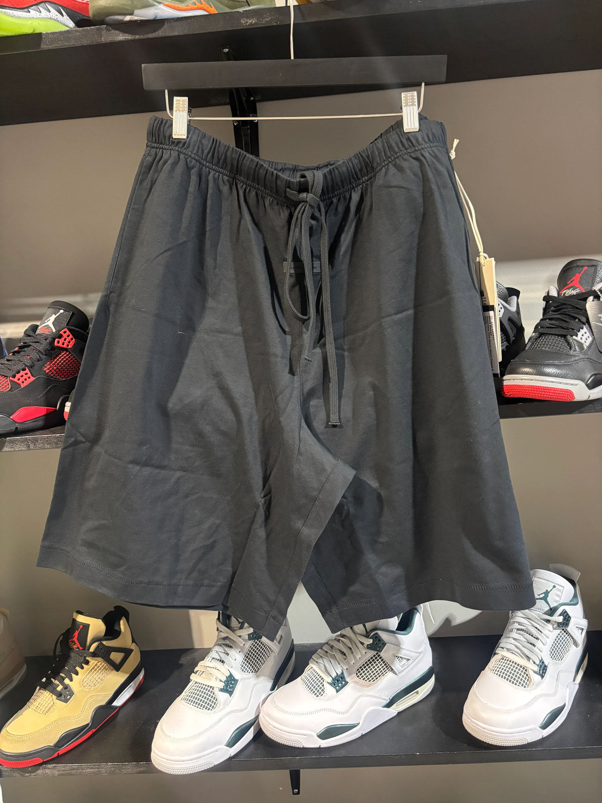 Essentials Fog Black/Black Fleece Shorts