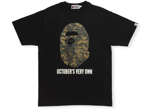 BAPE x OVO Woodland Camo Ape Head T-shirt Black