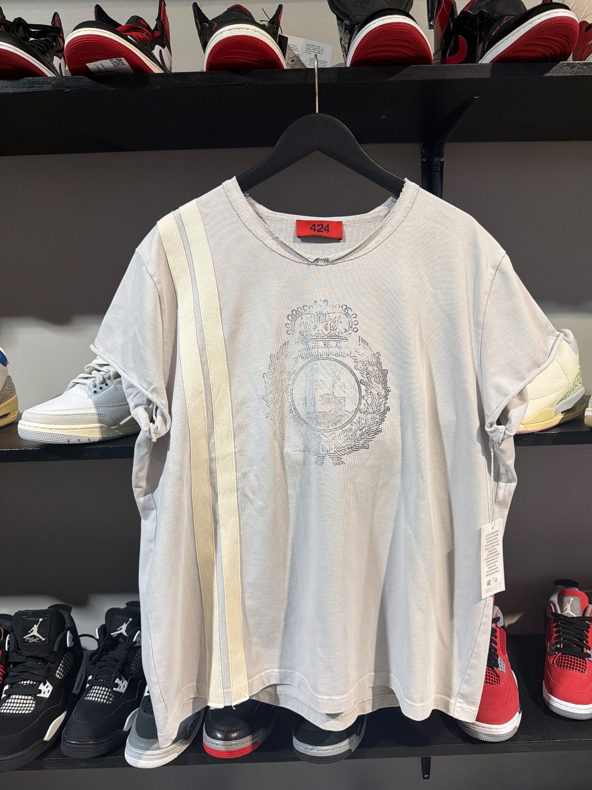 424 capped thermeal grey tee