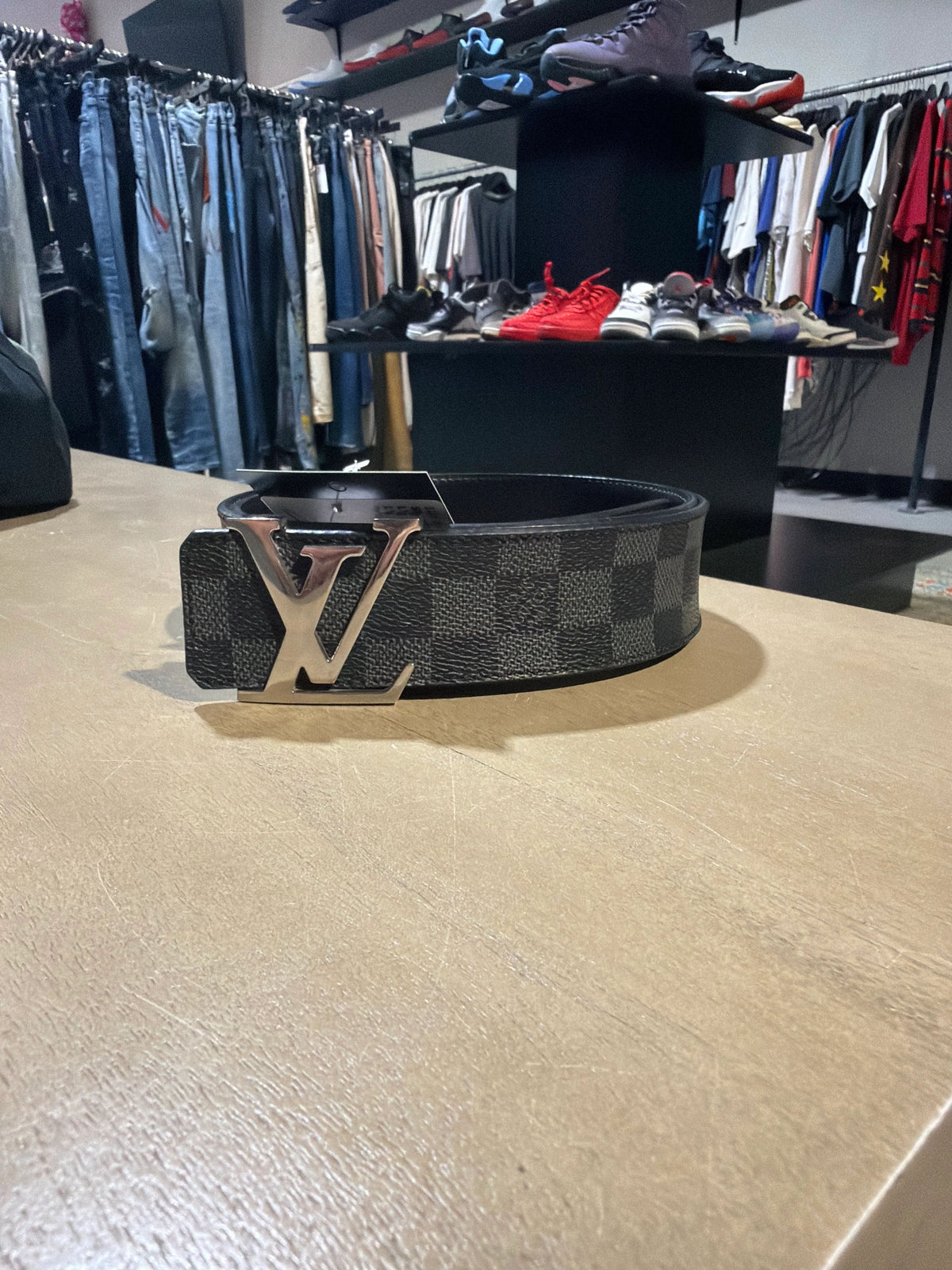Lv Black Monogram Buckle Belt Sz 36 - Pre-Owned