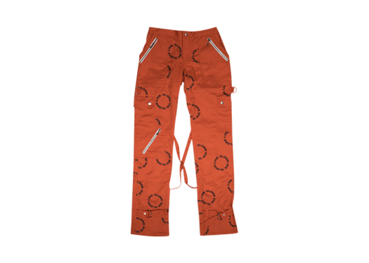 orange vlone buckle pants