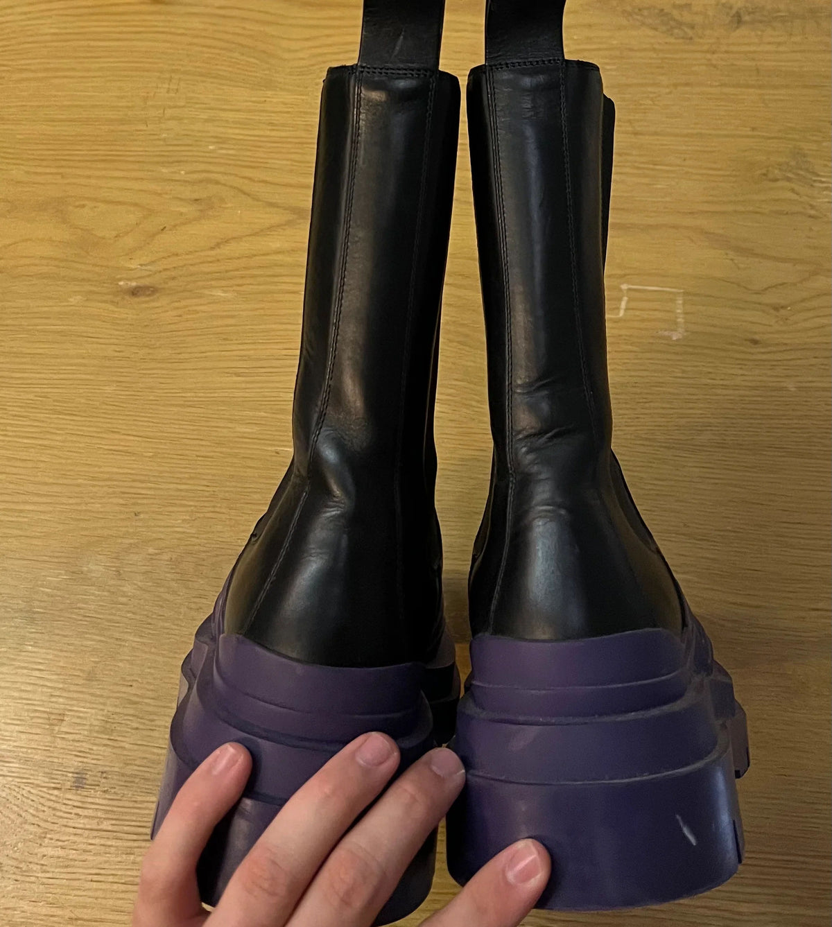 Bottega Purple And Black Boot - Pre-Owned
