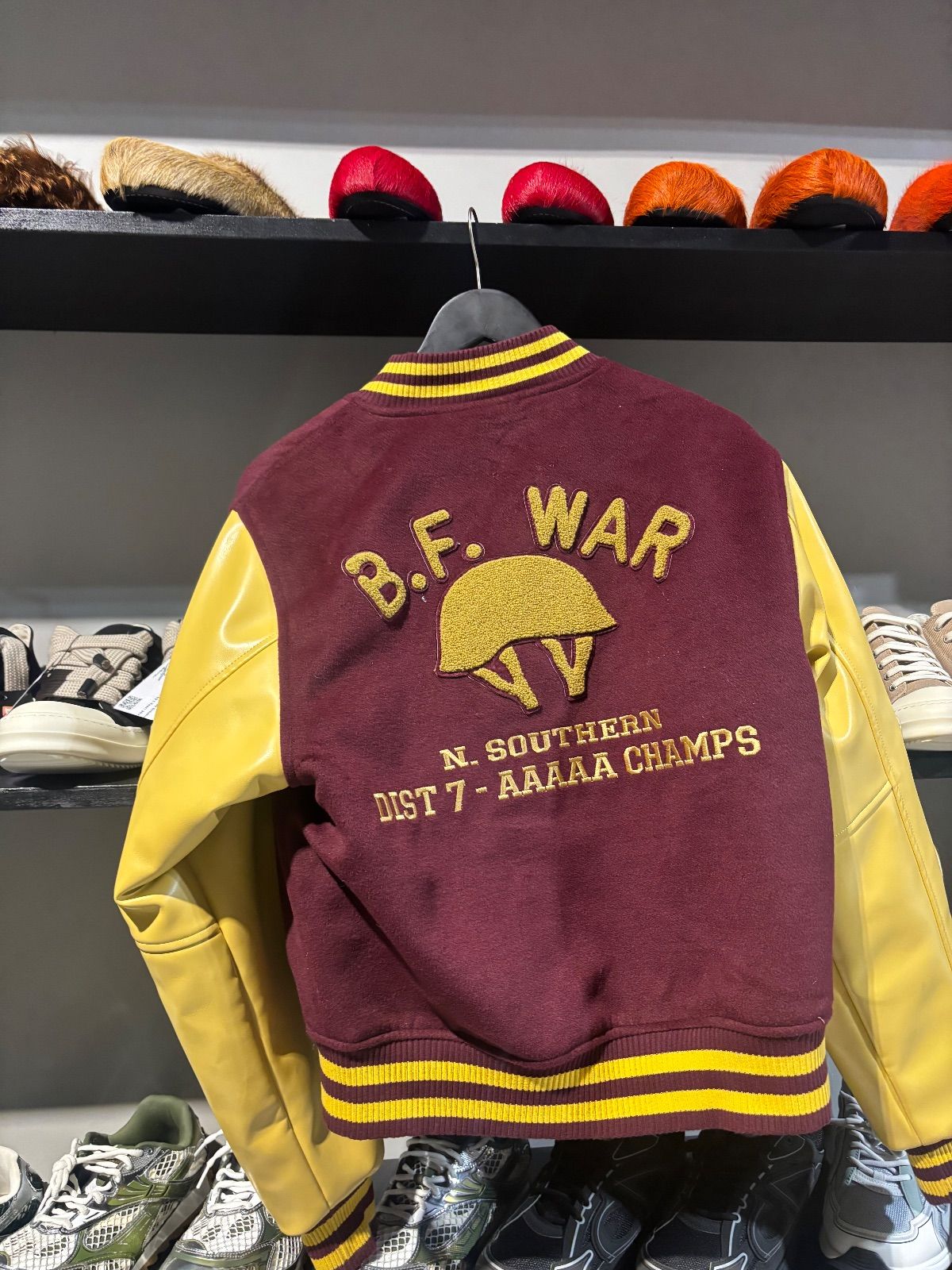 74 Is War Letterman Burgundy Jacket