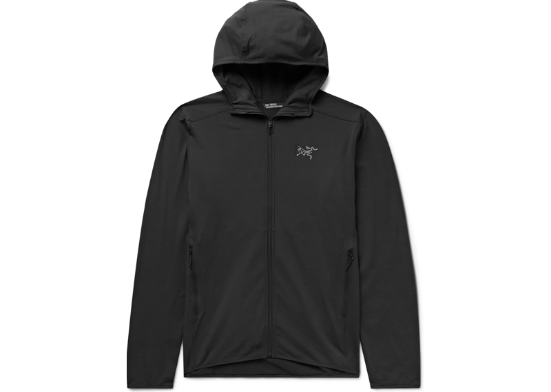 black and white arcteryx zipup