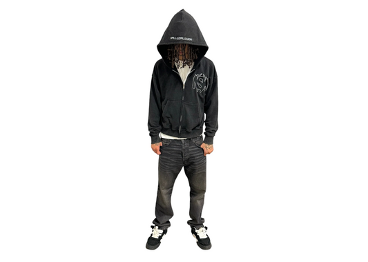 spill worldwide black zipup