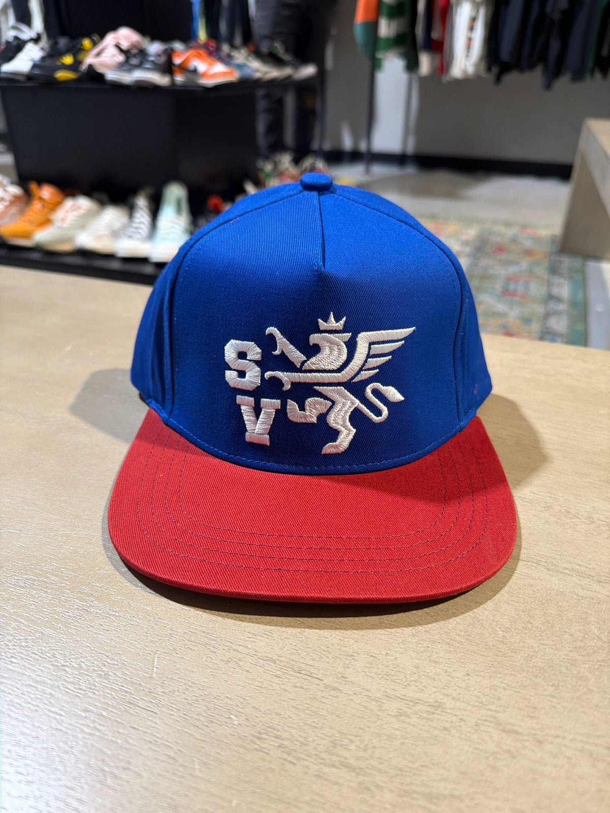 Saint Vanity Blue/Red Lion Snap Back