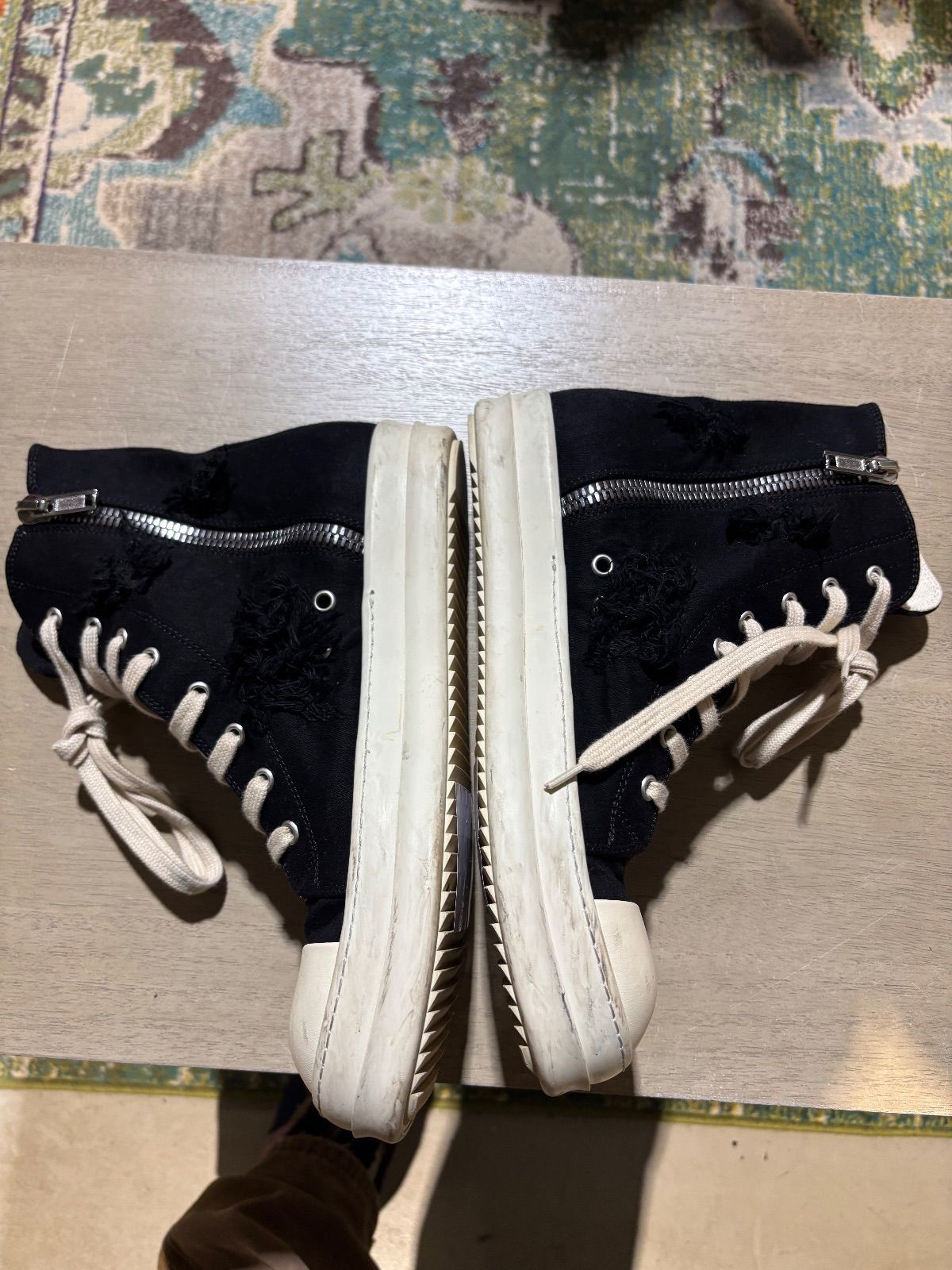 Rick Owens Distressed Ramone High - Pre-Owned NB