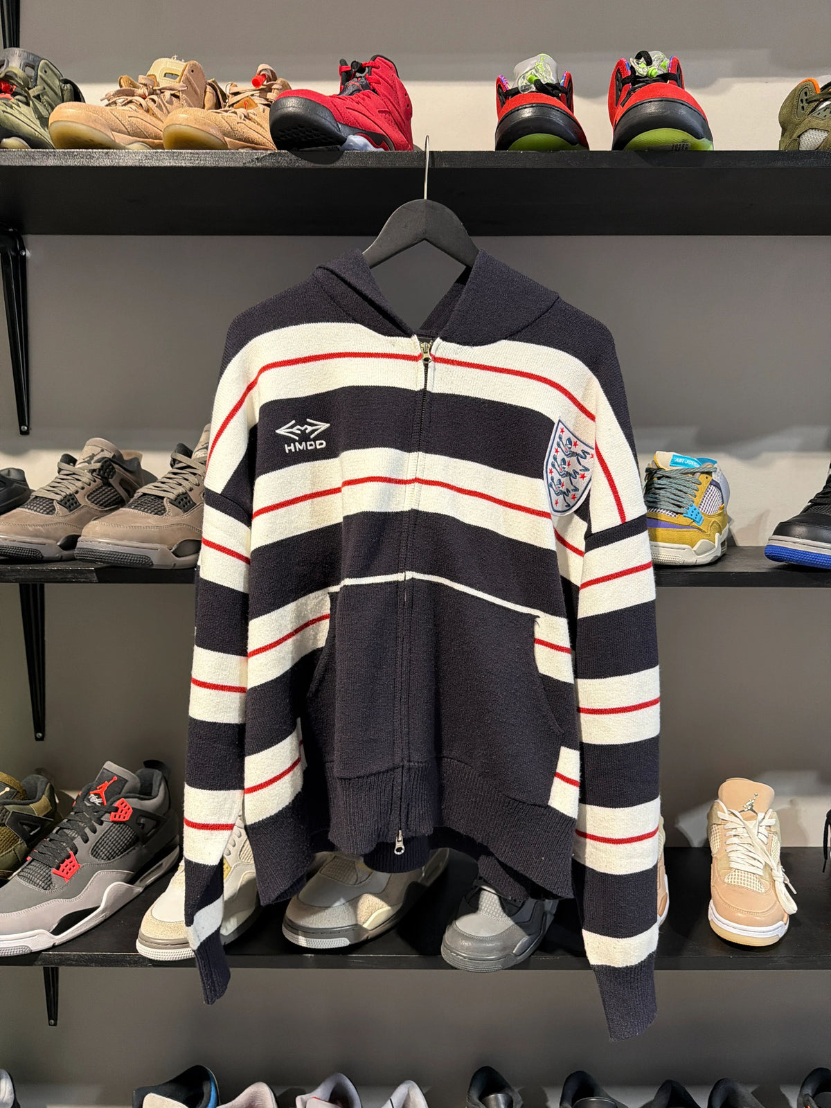 Hmdd Navy White Striped Zipup