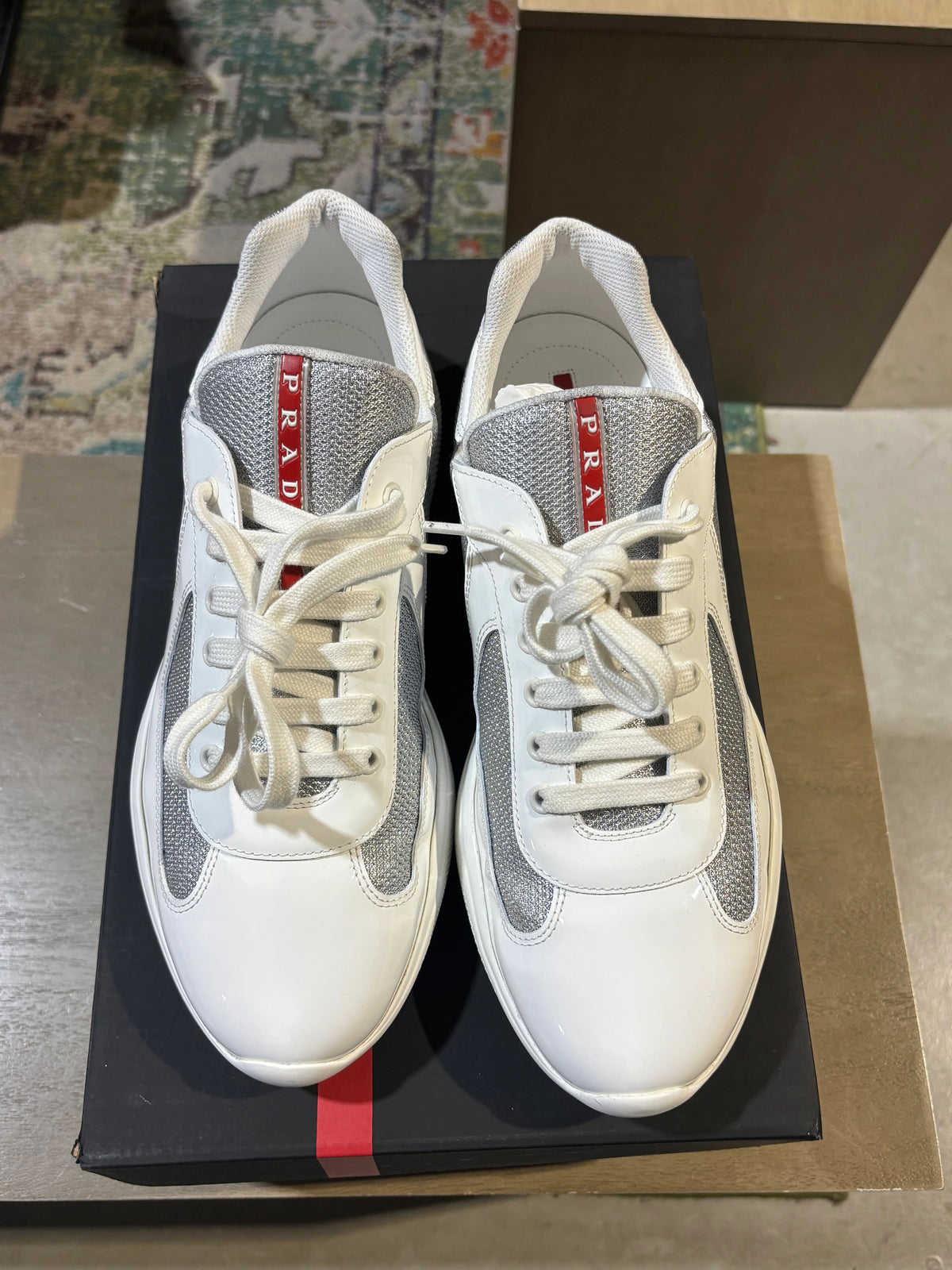 Prada Cup White/Silver Used Sz 10 - Pre-Owned