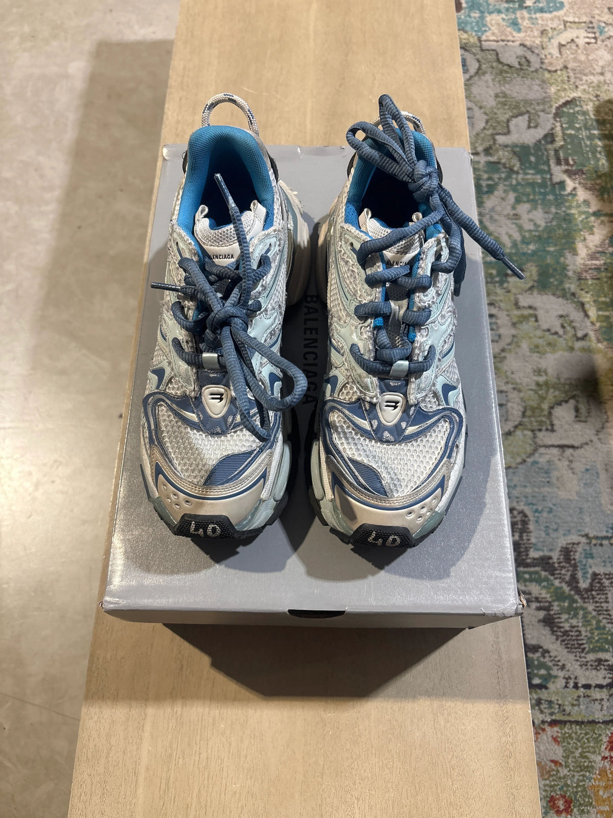 Balenciaga Runner Worn Out Blue Used Sz 7 - Pre-Owned