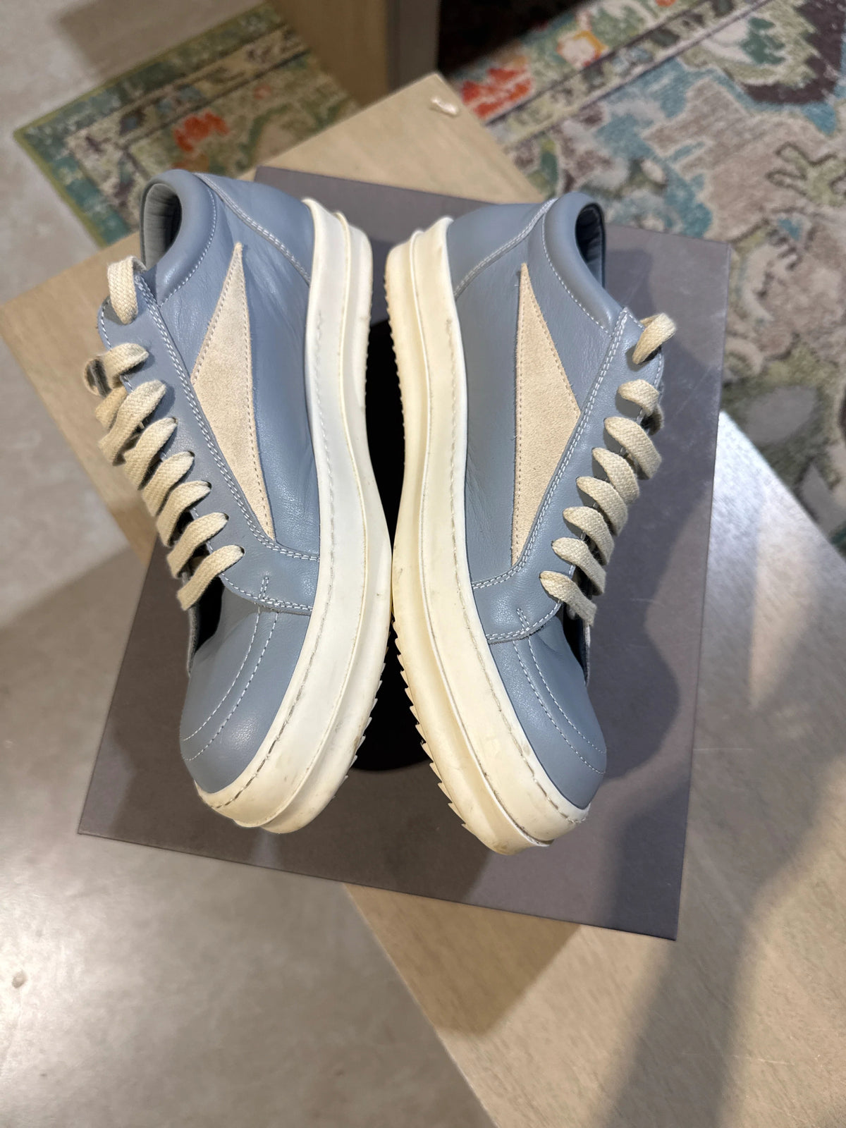 Rick Owens Baby Blue Vintage Sneaker Used Sz 7 - Pre-Owned