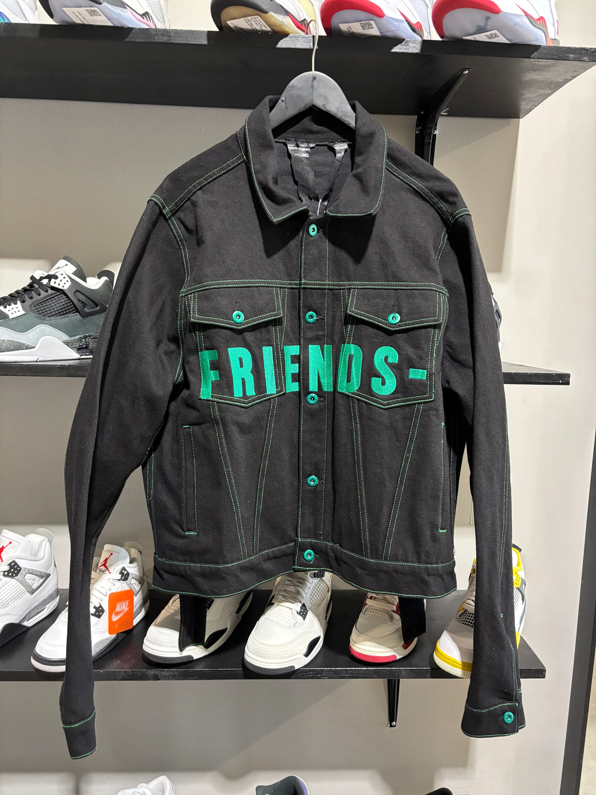 Vlone Green/Black Denim Jacket - Pre-Owned