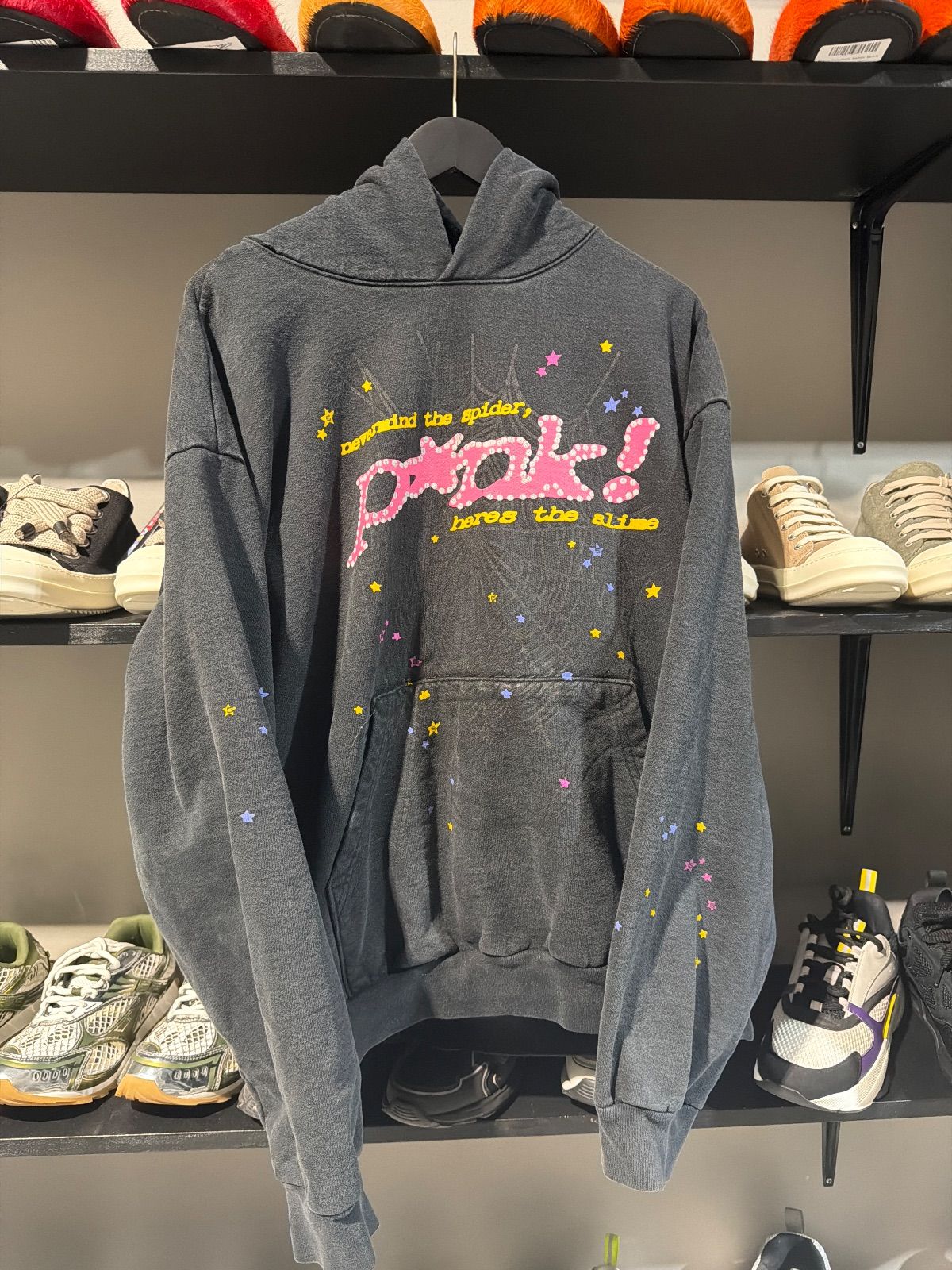 Sp5der Black/Pink Hoodie